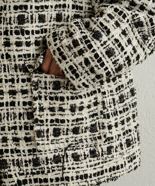 セール】ツイードノーカラージャケット（その他アウター）｜Omekashi