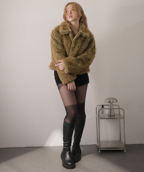 Ulysses（ユリシス）の「ジップアップファーコート（その他アウター・レディース・グレー/ブラウン・F）」の17枚目の写真