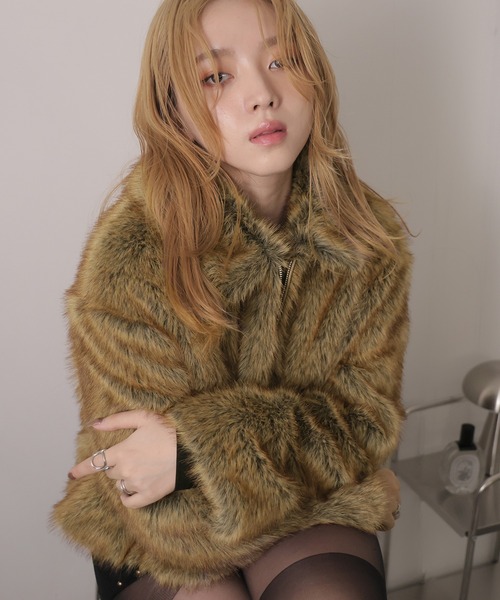 Ulysses（ユリシス）の「ジップアップファーコート（その他アウター・レディース・グレー/ブラウン・F）」の14枚目の写真