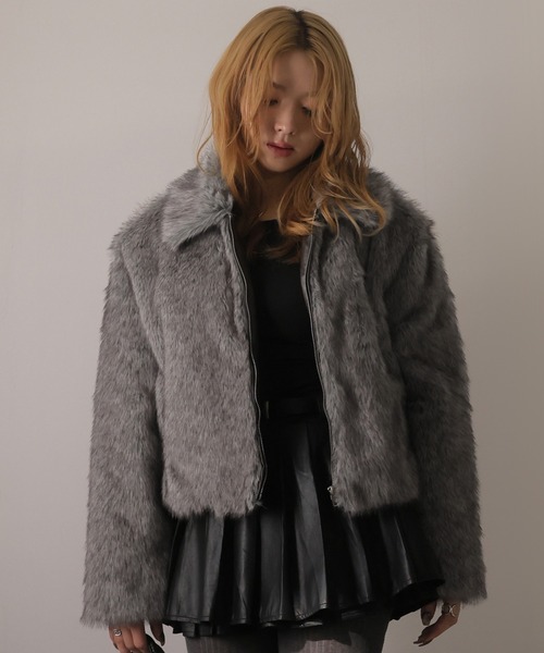 Ulysses（ユリシス）の「ジップアップファーコート（その他アウター・レディース・グレー/ブラウン・F）」の20枚目の写真