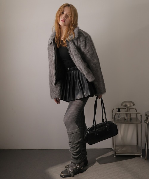 Ulysses（ユリシス）の「ジップアップファーコート（その他アウター・レディース・グレー/ブラウン・F）」の21枚目の写真