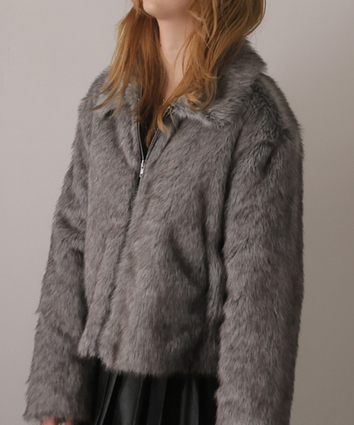Ulysses（ユリシス）の「ジップアップファーコート（その他アウター・レディース・グレー/ブラウン・F）」の19枚目の写真