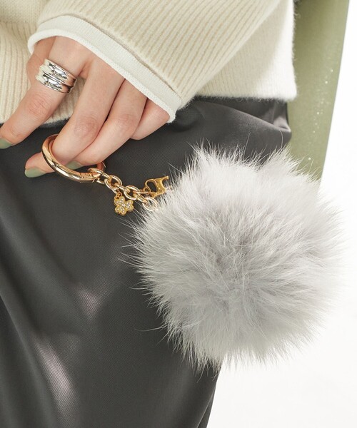 セール】フォックス ファーポンポン チャーム（キーホルダー）｜SHIPS