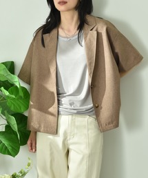 INTERPLANET（インタープラネット）の「麻調合繊半袖ジャケット（テーラードジャケット）」