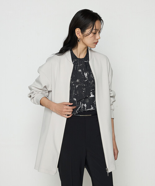 COMME CA(コムサ)の「〔 TALLサイズ 〕 アクアスーティングジャージー ロングブルゾン(ブルゾン・レディース・ベージュ・15号)」の1枚目の写真