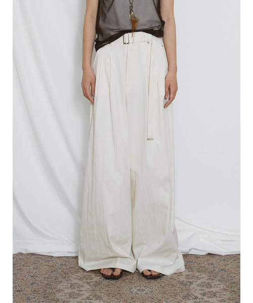 FROMWHERE（フロムウェア）の「BELT DETAIL WIDE PANTS CREAM（その他パンツ・レディース・その他・MEDIUM）」の3枚目の写真