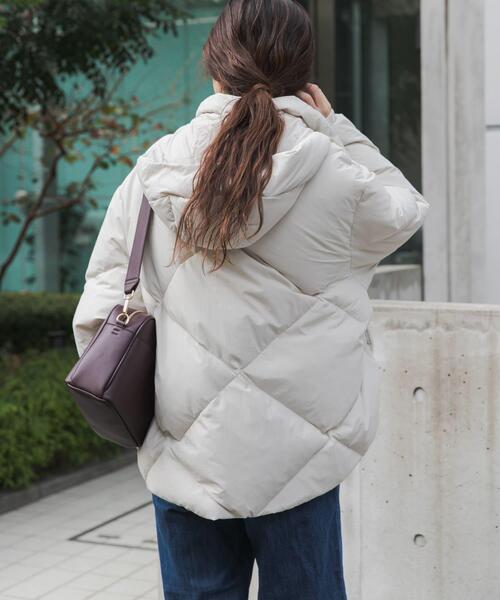 URBAN RESEARCH DOORS（アーバンリサーチドアーズ）の「グリーンダウン撥水2WAYジャケット（ダウンジャケット/コート・レディース・ブラウン/ブラック/オフホワイト・MEDIUM）」の9枚目の写真