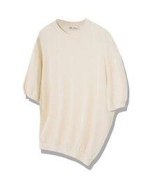 AREUBAN（アルバン）の「ウォッシャブルクーリングリネンハーフニット_クリーム（ニット/セーター）」