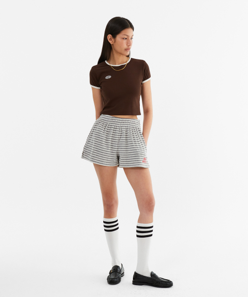 MENASOO(ミナス)の「MNS Span Crop T Shirt_Brown(Tシャツ/カットソー・レディース・ブラウン・1/2)」の5枚目の写真