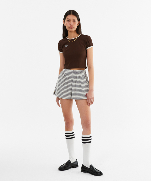 MENASOO(ミナス)の「MNS Span Crop T Shirt_Brown(Tシャツ/カットソー・レディース・ブラウン・1/2)」の6枚目の写真