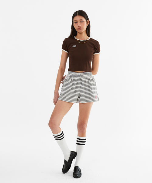 MENASOO(ミナス)の「MNS Span Crop T Shirt_Brown(Tシャツ/カットソー・レディース・ブラウン・1/2)」の8枚目の写真