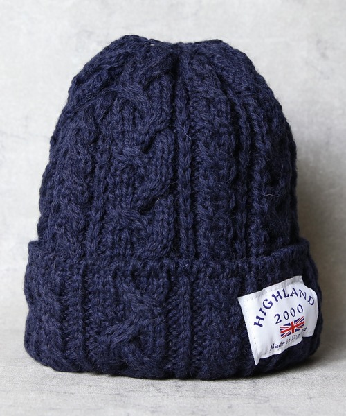 セール】HIGHLAND2000 イギリス製ニット帽（ニットキャップ/ビーニー