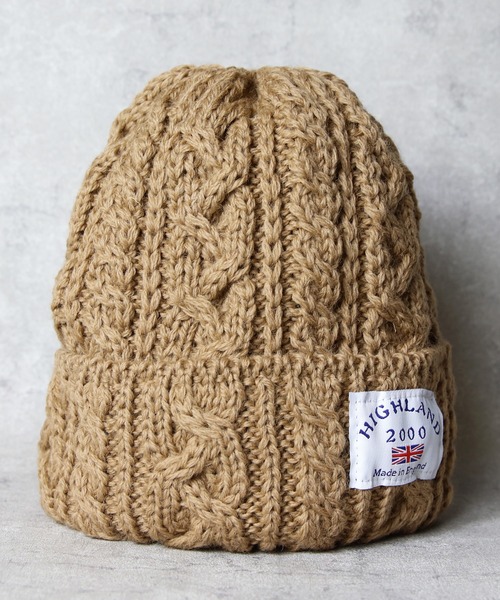 HIGHLAND 2000（ハイランドトゥーサウザンド）の「HIGHLAND2000 イギリス製ニット帽（ニットキャップ/ビーニー・メンズ・ブラック/グレー/キャメル/チャコール/ネイビー/アイボリー・FREE）」の6枚目の写真