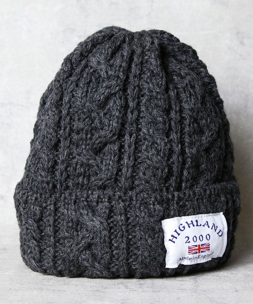 HIGHLAND 2000（ハイランドトゥーサウザンド）の「HIGHLAND2000 イギリス製ニット帽（ニットキャップ/ビーニー・メンズ・ブラック/グレー/キャメル/チャコール/ネイビー/アイボリー・FREE）」の5枚目の写真