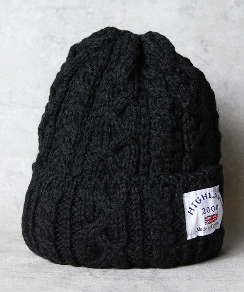 HIGHLAND 2000（ハイランドトゥーサウザンド）の「HIGHLAND2000 イギリス製ニット帽（ニットキャップ/ビーニー・メンズ・ブラック/グレー/キャメル/チャコール/ネイビー/アイボリー・FREE）」の3枚目の写真