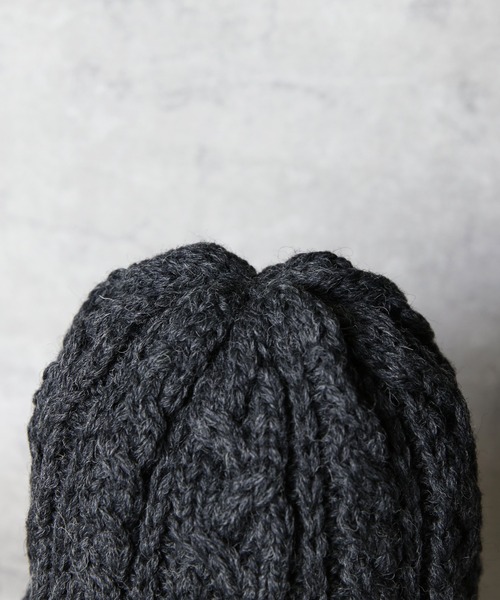 HIGHLAND 2000（ハイランドトゥーサウザンド）の「HIGHLAND2000 イギリス製ニット帽（ニットキャップ/ビーニー・メンズ・ブラック/グレー/キャメル/チャコール/ネイビー/アイボリー・FREE）」の9枚目の写真