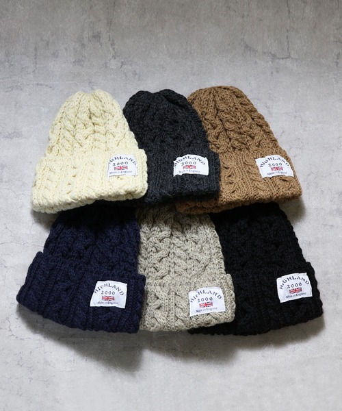 HIGHLAND 2000（ハイランドトゥーサウザンド）の「HIGHLAND2000 イギリス製ニット帽（ニットキャップ/ビーニー・メンズ・ブラック/グレー/キャメル/チャコール/ネイビー/アイボリー・FREE）」の14枚目の写真