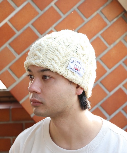 HIGHLAND 2000（ハイランドトゥーサウザンド）の「HIGHLAND2000 イギリス製ニット帽（ニットキャップ/ビーニー・メンズ・ブラック/グレー/キャメル/チャコール/ネイビー/アイボリー・FREE）」の15枚目の写真