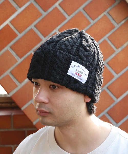 HIGHLAND 2000（ハイランドトゥーサウザンド）の「HIGHLAND2000 イギリス製ニット帽（ニットキャップ/ビーニー・メンズ・ブラック/グレー/キャメル/チャコール/ネイビー/アイボリー・FREE）」の17枚目の写真