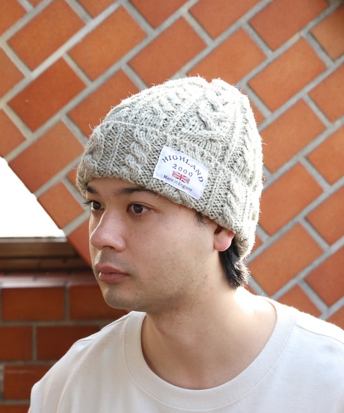 HIGHLAND 2000（ハイランドトゥーサウザンド）の「HIGHLAND2000 イギリス製ニット帽（ニットキャップ/ビーニー・メンズ・ブラック/グレー/キャメル/チャコール/ネイビー/アイボリー・FREE）」の19枚目の写真