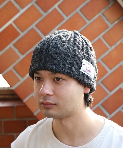 HIGHLAND 2000（ハイランドトゥーサウザンド）の「HIGHLAND2000 イギリス製ニット帽（ニットキャップ/ビーニー・メンズ・ブラック/グレー/キャメル/チャコール/ネイビー/アイボリー・FREE）」の21枚目の写真
