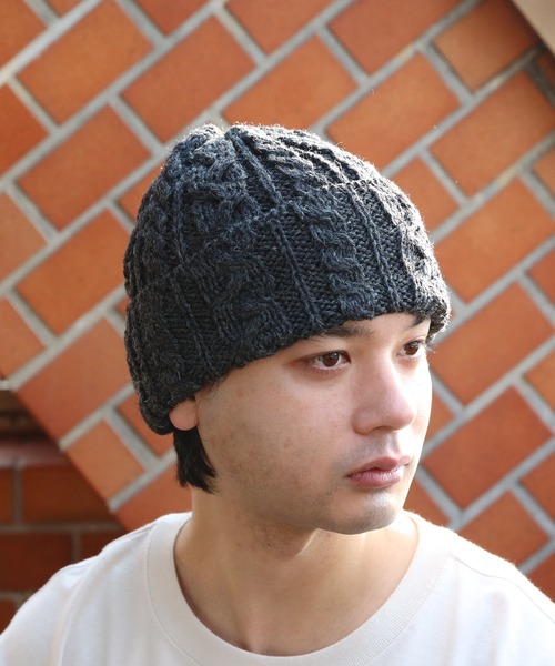 HIGHLAND 2000（ハイランドトゥーサウザンド）の「HIGHLAND2000 イギリス製ニット帽（ニットキャップ/ビーニー・メンズ・ブラック/グレー/キャメル/チャコール/ネイビー/アイボリー・FREE）」の22枚目の写真