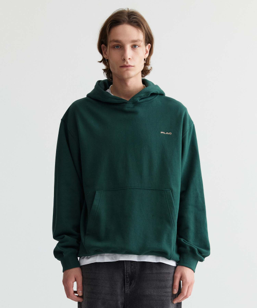 PLAC(プラック)の「フラックロゴグラフィックフードパーカーディープグリーン(パーカー・メンズ・その他・LARGE/MEDIUM/SMALL/X-LARGE)」の1枚目の写真