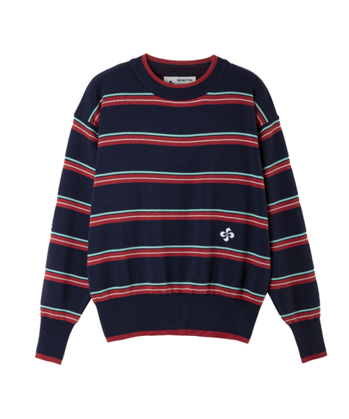HERETIC(ヘレティック)の「VINTAGE STRIPE KNIT / navy(ニット/セーター・レディース・その他・FREE)」の2枚目の写真