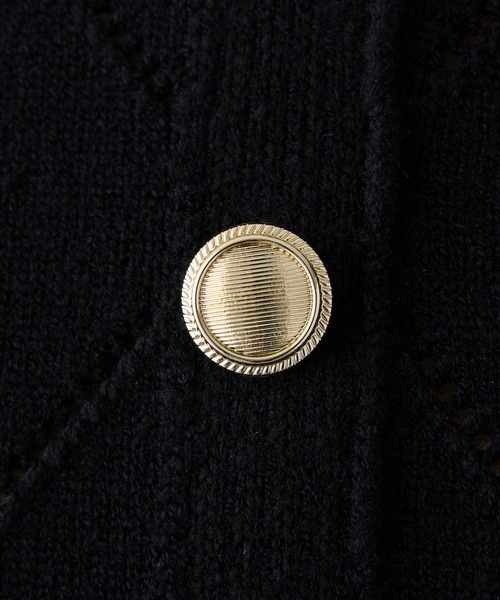 one after another NICE CLAUP（ワンアフターアナザーナイスクラップ）の「ビジュー付配色ポロニット（ニット/セーター・レディース・ピンク/ネイビー/ブラック/オフホワイト・FREE）」の21枚目の写真