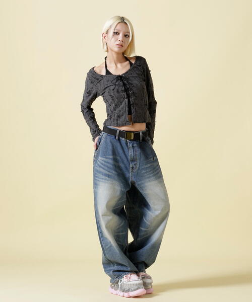 SIS(エスアイエス)の「SIS/エスアイエス/Washed Denim Wide BL(デニムパンツ・レディース・ブルー・L/M)」の3枚目の写真