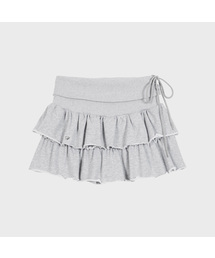 Ruffle Jersey Skirt (Gray)