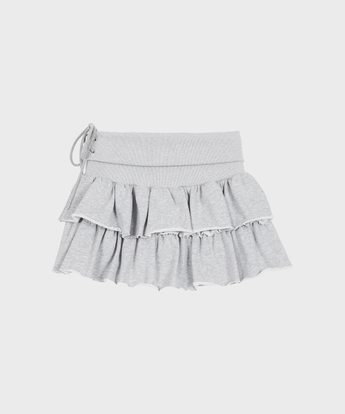 ALKI ALKA（アルキアルカ）の「Ruffle Jersey Skirt (Gray)（スカート・レディース・ライトグレー・FREE）」の3枚目の写真