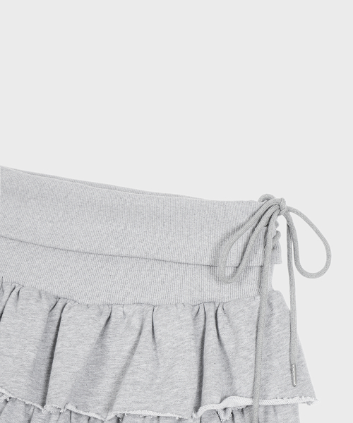 ALKI ALKA（アルキアルカ）の「Ruffle Jersey Skirt (Gray)（スカート・レディース・ライトグレー・FREE）」の4枚目の写真