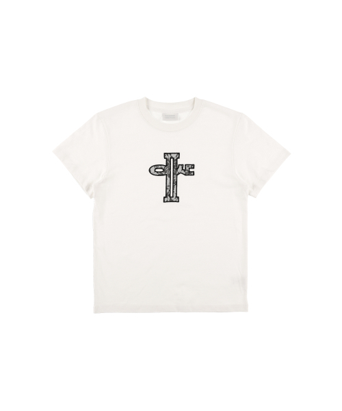 EPISODE UNTITLED(エピソードアンタイトルド)の「レースアップリケロゴクロップTシャツホワイト(Tシャツ/カットソー・レディース・ホワイト・FREE)」の2枚目の写真