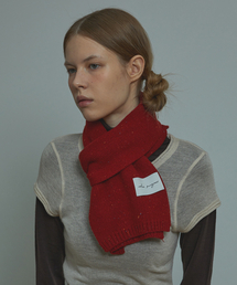 WHITE PROJECT（ホワイトプロジェクト）の「[Gift Box]_Melange Virgin Wool Knit Muffler_Red_Unisex（マフラー）」