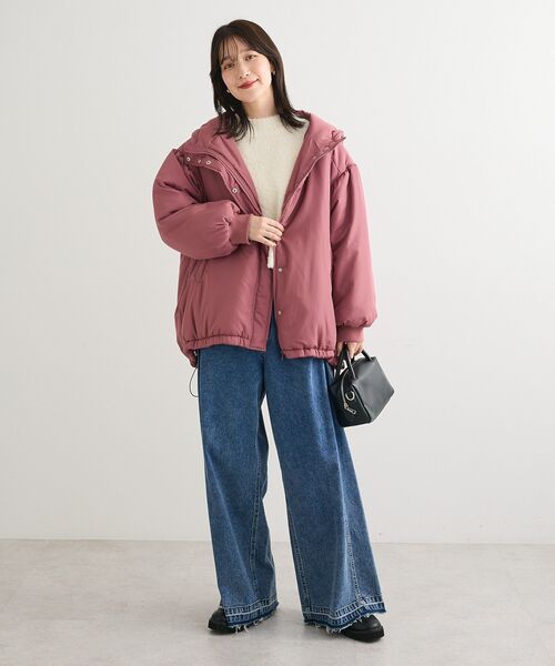 Green Parks(グリーンパークス)の「・Petit Fleur ブークレワイドニット(ニット/セーター・レディース・ブルー/オフホワイト/ブラック/ピンク/ライトグレー・FREE)」の17枚目の写真