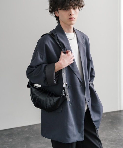 Rocky Monroe(ロッキーモンロー)の「PUレザー クロワッサン型ショルダーバッグ/ボディバッグ(ショルダーバッグ・メンズ・ブラウン/ワイン/ブラック・FREE)」の6枚目の写真