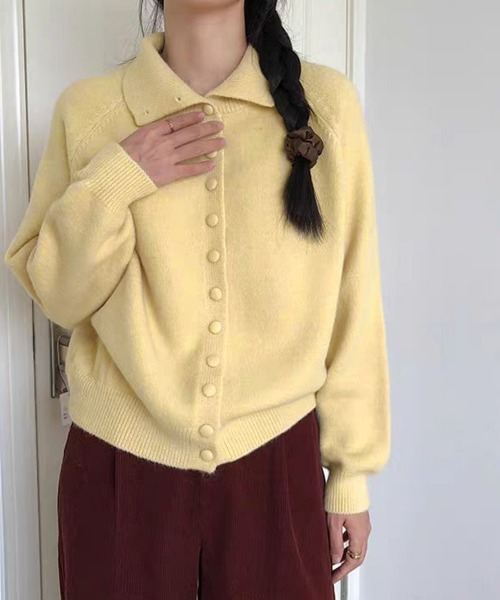 Miniministore(ミニミニストア)の「くるみボタンハイネックニットカーディガン(ニット/セーター・レディース・アイボリー/ライトイエロー/ワインレッド/ブルーグリーン/ダークグレー/ライトグレー/ブラック・FREE)」の18枚目の写真