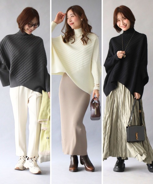 Ehre style(エーレスタイル)の「ゆるさが癖になる、ひとクセニット(ニット/セーター・レディース・ブラック/グレー/アイボリー・FREE)」の10枚目の写真