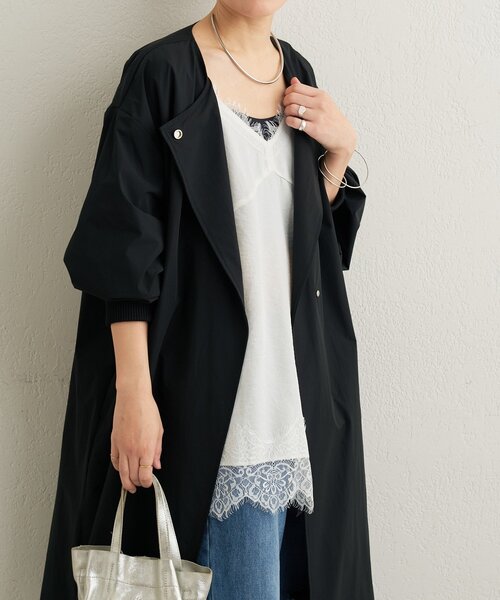 Omekashi（オメカシ）の「袖リブライトトレンチコート（トレンチコート・レディース・ベージュ/ブラック・FREE）」の10枚目の写真