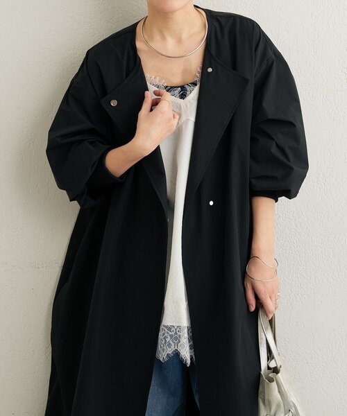 Omekashi（オメカシ）の「袖リブライトトレンチコート（トレンチコート・レディース・ベージュ/ブラック・FREE）」の12枚目の写真