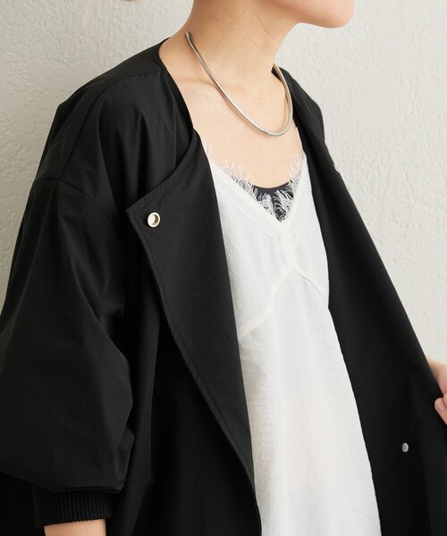 Omekashi（オメカシ）の「袖リブライトトレンチコート（トレンチコート・レディース・ベージュ/ブラック・FREE）」の13枚目の写真