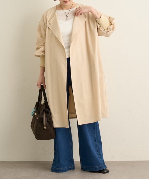 Omekashi（オメカシ）の「袖リブライトトレンチコート（トレンチコート・レディース・ベージュ/ブラック・FREE）」の16枚目の写真