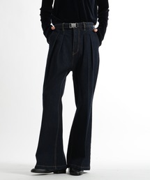 HARE | 【SET UP対応】ベルテッド2タックデニムパンツ(HARE)(デニムパンツ)