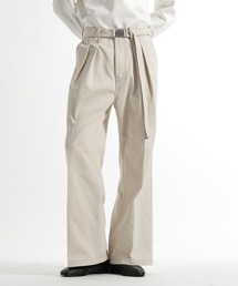 HARE | 【SET UP対応】ベルテッド2タックデニムパンツ(HARE)(デニムパンツ)