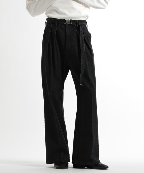 HARE（ハレ）の「【SET UP対応】ベルテッド2タックデニムパンツ(HARE)（デニムパンツ・メンズ・ネイビー/ブラック/ホワイト・MEDIUM/SMALL）」の8枚目の写真