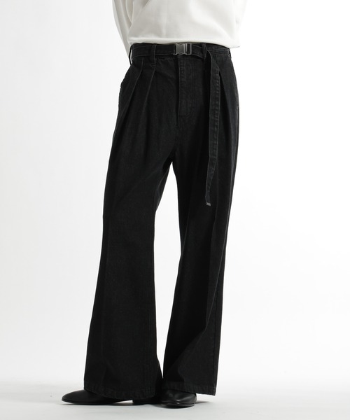 HARE（ハレ）の「【SET UP対応】ベルテッド2タックデニムパンツ(HARE)（デニムパンツ・メンズ・ネイビー/ブラック/ホワイト・MEDIUM/SMALL）」の9枚目の写真