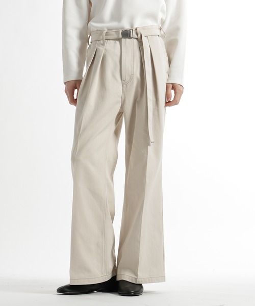 HARE（ハレ）の「【SET UP対応】ベルテッド2タックデニムパンツ(HARE)（デニムパンツ・メンズ・ネイビー/ブラック/ホワイト・MEDIUM/SMALL）」の6枚目の写真