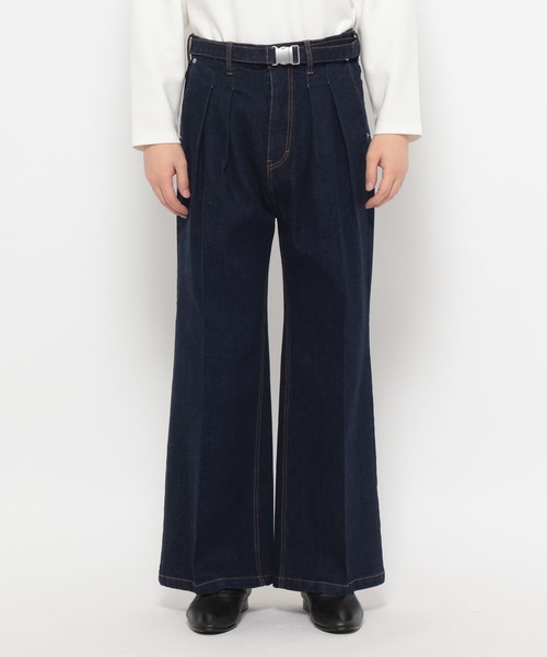 HARE（ハレ）の「【SET UP対応】ベルテッド2タックデニムパンツ(HARE)（デニムパンツ・メンズ・ネイビー/ブラック/ホワイト・MEDIUM/SMALL）」の12枚目の写真