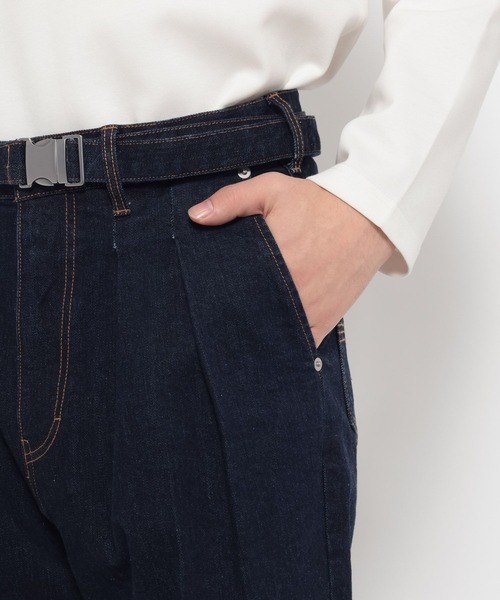 HARE（ハレ）の「【SET UP対応】ベルテッド2タックデニムパンツ(HARE)（デニムパンツ・メンズ・ネイビー/ブラック/ホワイト・MEDIUM/SMALL）」の16枚目の写真